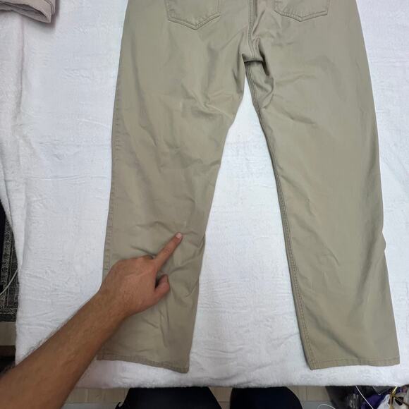 Peter Millar Men's Khaki Performance Five Pocket Straight Leg Pants Sz 38 Cream - Picture 11 of 13